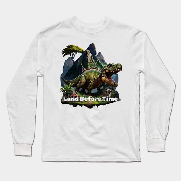 LAND BEFORE TIME Long Sleeve T-Shirt by MufaArtsDesigns